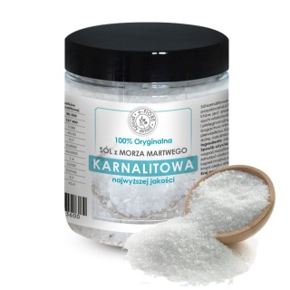 Sól karnalitowa z Morza Martwego 500 g — naturalna sól magnezowo-potasowa do kąpieli i pielęgnacji skóry