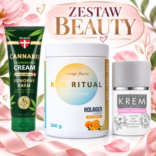 Zestaw Beauty – NUA RITUAL Collagen 300 g + krem do twarzy e-FIORE 50 ml + krem do rąk Palacio 125 ml